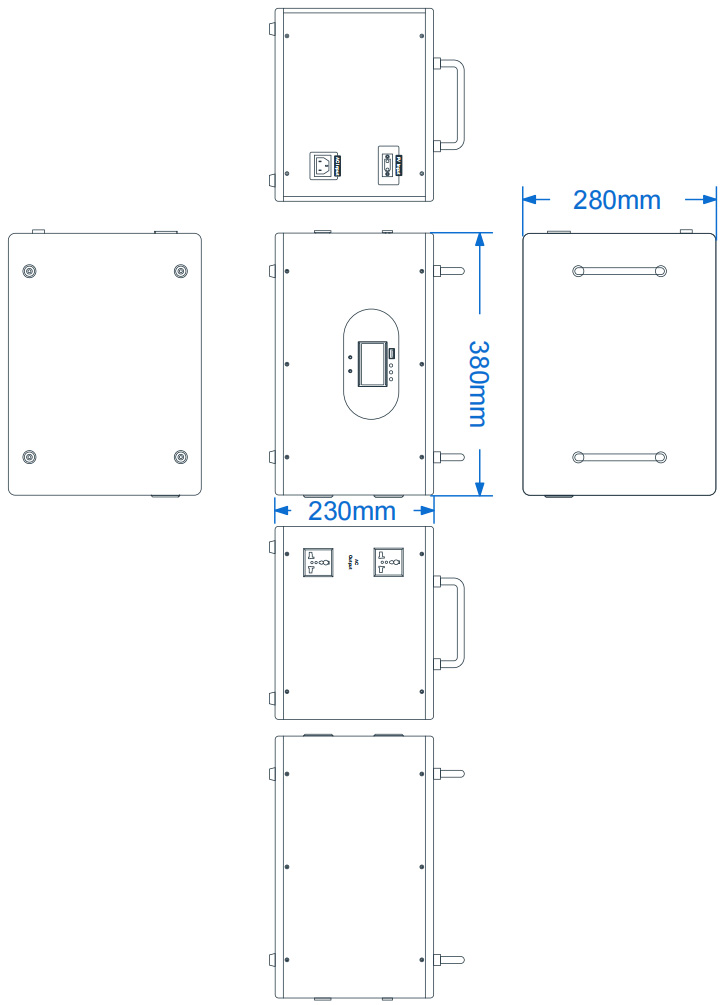1500&2000W Portable Power Station Dimensions