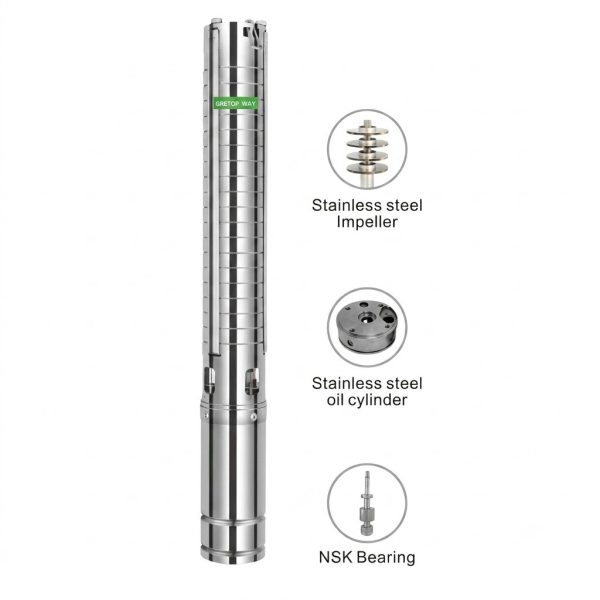 3 Inch DC Brushless Solar Pump with S-S Impeller
