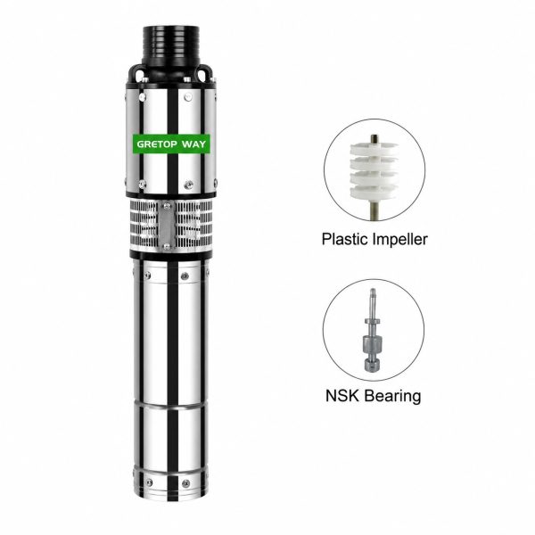 6/8 Inch AC/DC Brushless Solar Pump With Plastic Impeller(7.5kW-22kW)