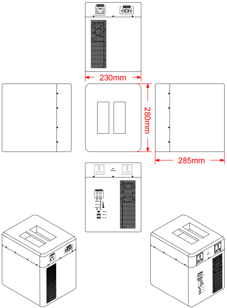 Dimensions(1000W)