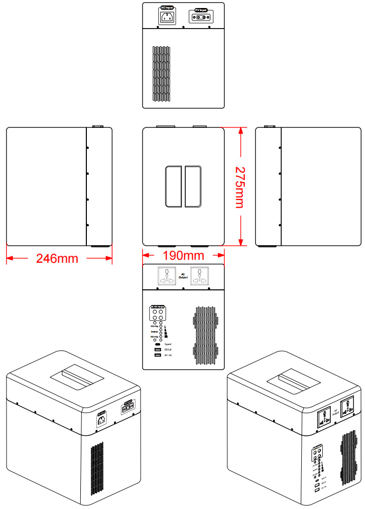 Dimensions(500W)